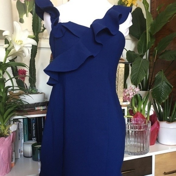 LIKELY Blue Ruffle Mini Cocktail Dress - Picture 10 of 16